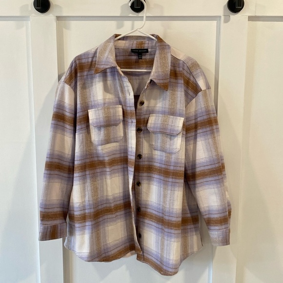 LANE BRYANT plaid flannel shacket - Picture 1 of 10